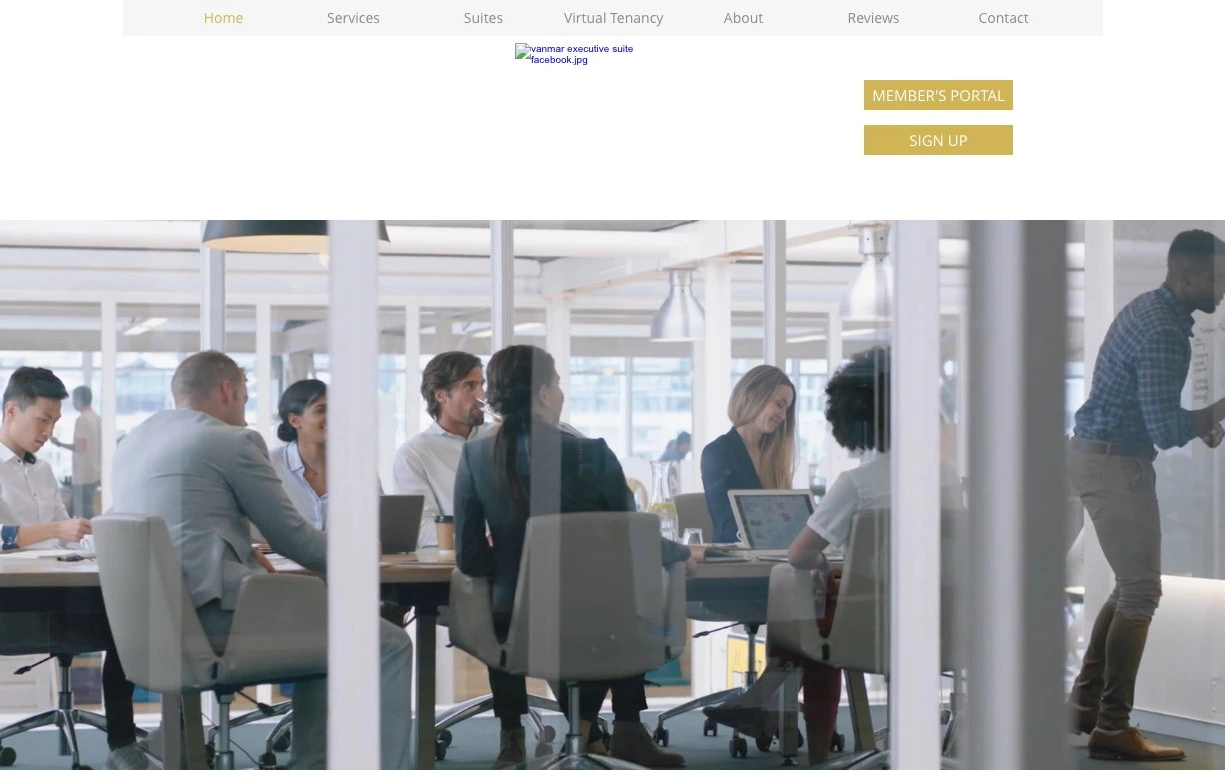 VanMar Suites website before Mission Hub rebuilt it