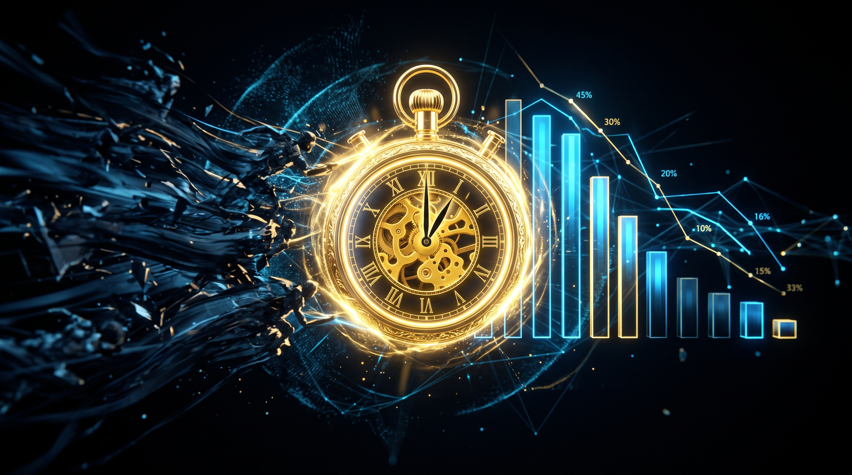 Speed to lead — gold stopwatch visualization